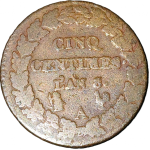 5 centimes Dupré An 8 A 8/7