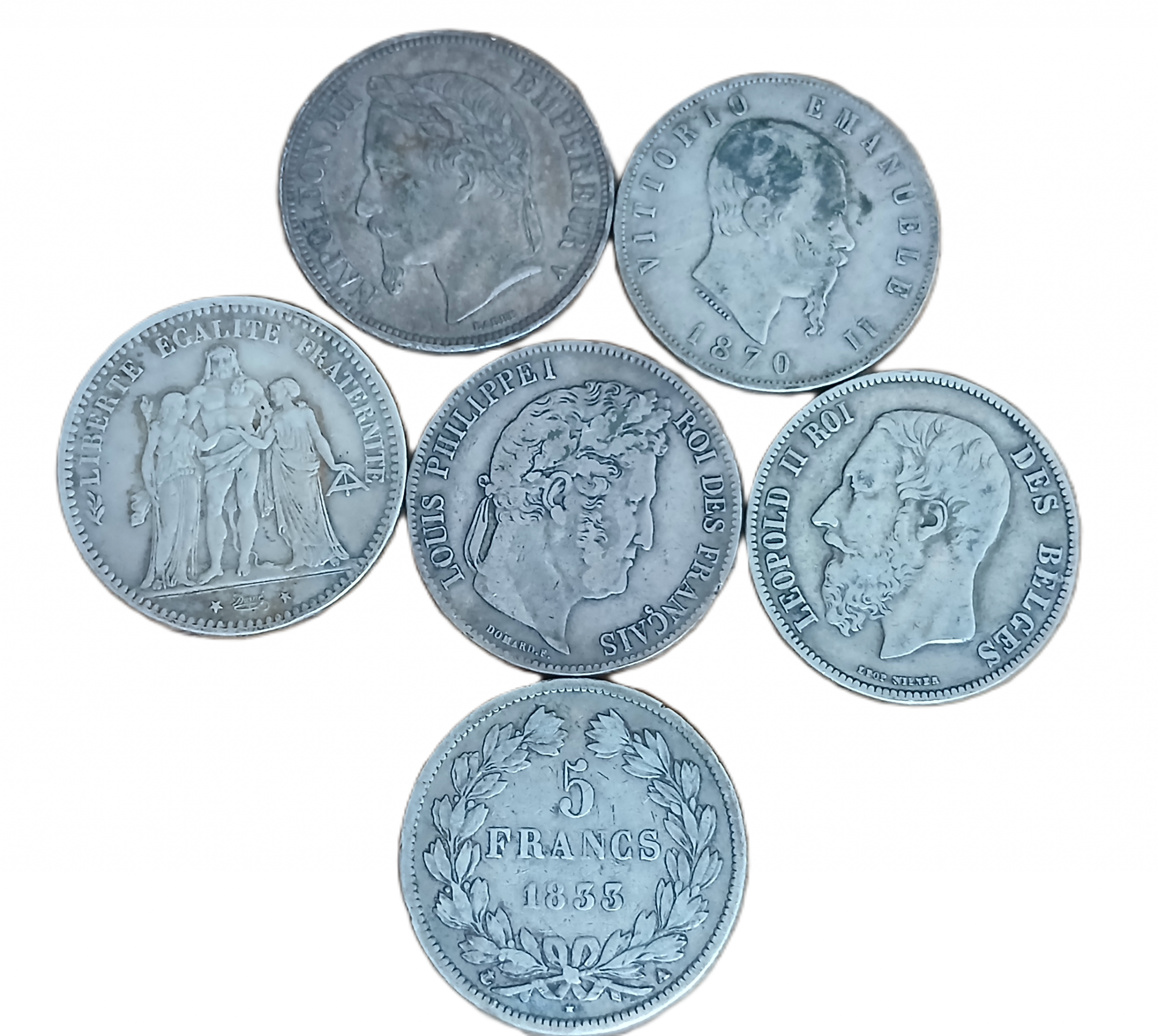 Monnaies d'investissement en argent 5f (écus)