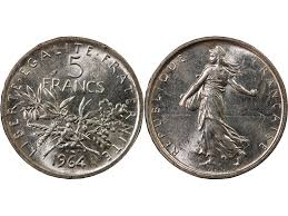 Monnaies d’investissement en argent 5f Semeuse