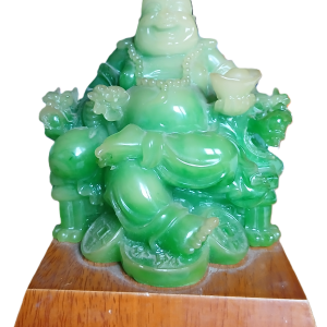 Bouddha rieur en résine imitation jade