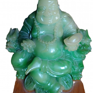 Bouddha rieur en résine imitation jade