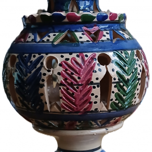 Brûle parfum et photophore en terre cuite tunisien