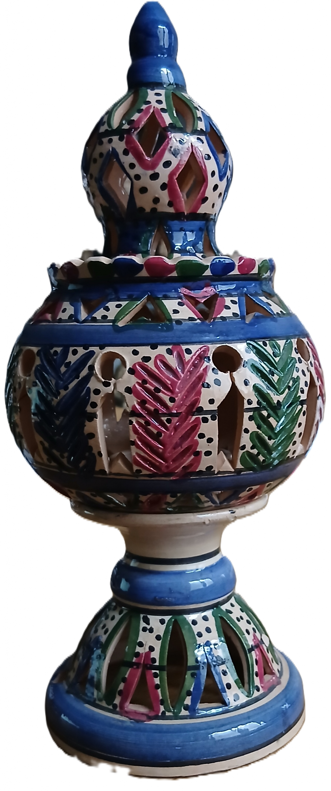 Brûle parfum et photophore en terre cuite tunisien