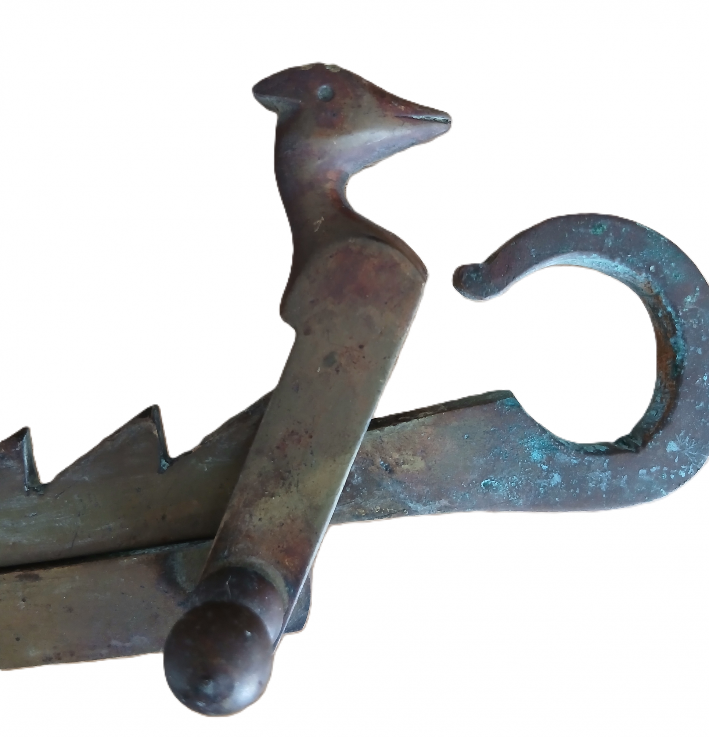 Grand chaudron en cuivre et sa crémaillère d'origine – Image 5