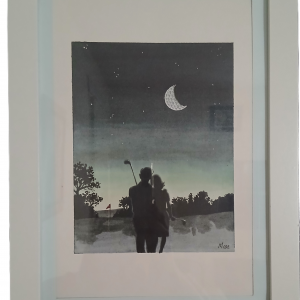 Cadre dessin Mose thème Golf « clair de lune »