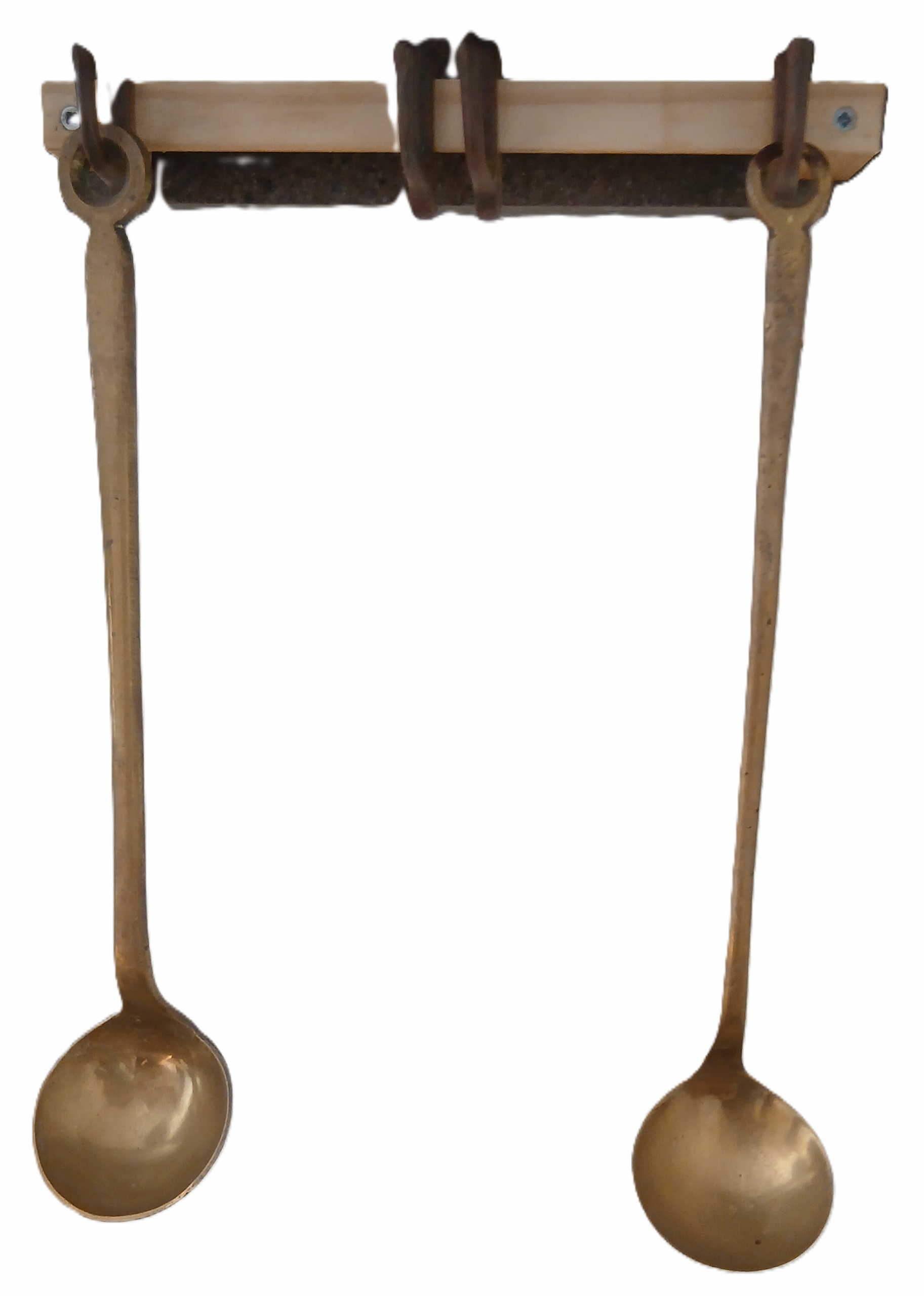 Louches en cuivre et ses accroches murales "Au bon marché"