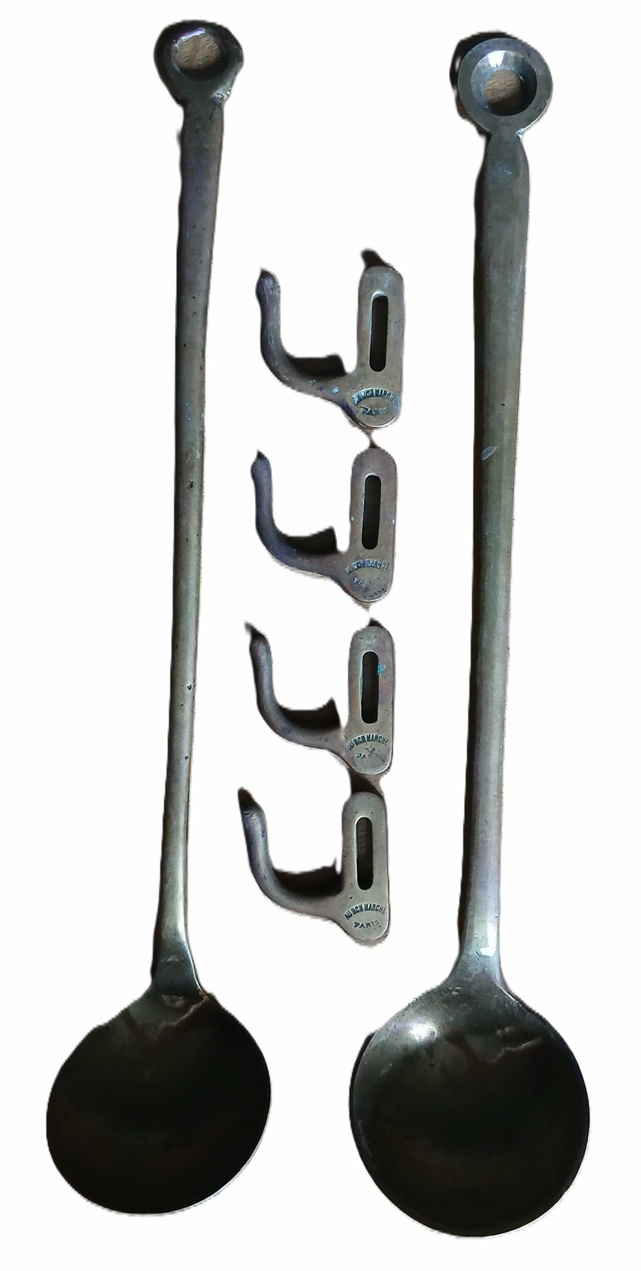 Louches en cuivre et ses accroches murales "Au bon marché" – Image 2