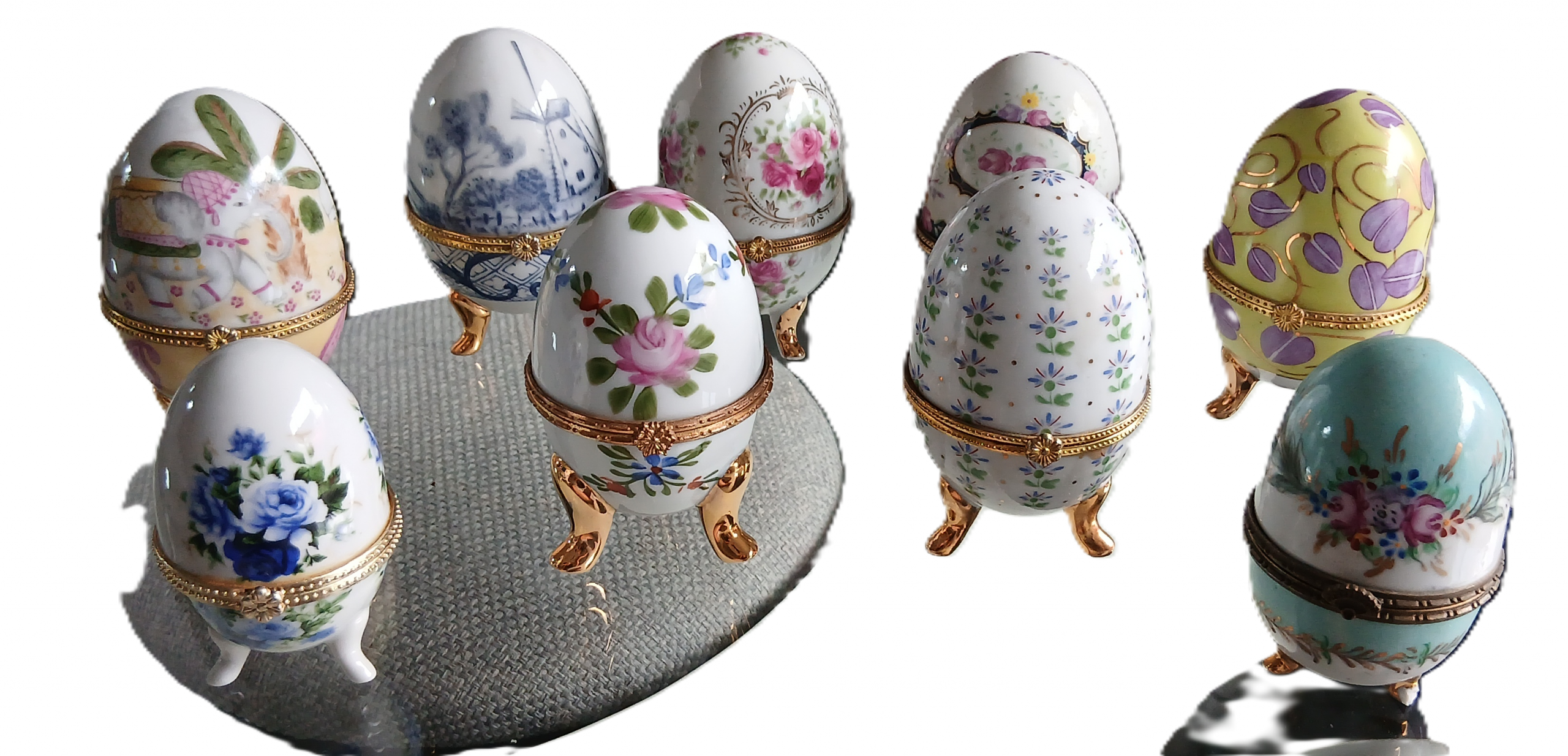 Œufs bonbonnière en porcelaine