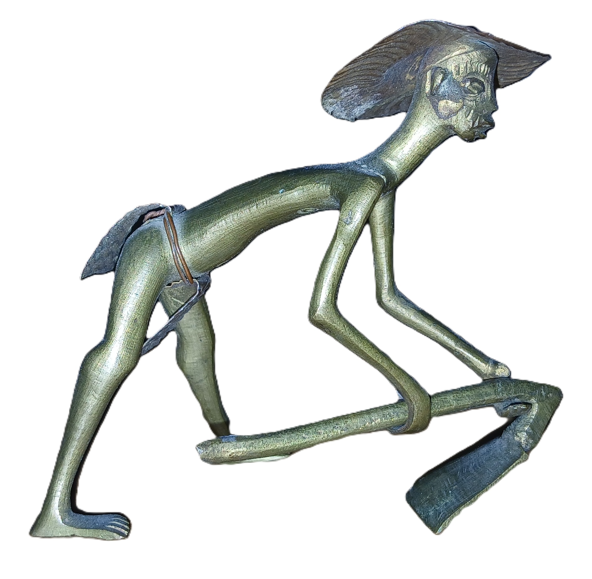 Statuette en bronze paysan asiatique