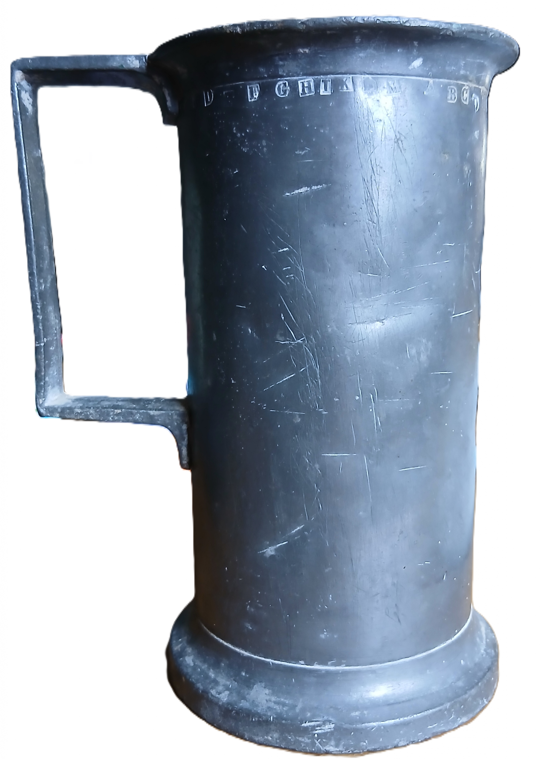 Pichet de taverne du 19ème mesure de 1L en étain