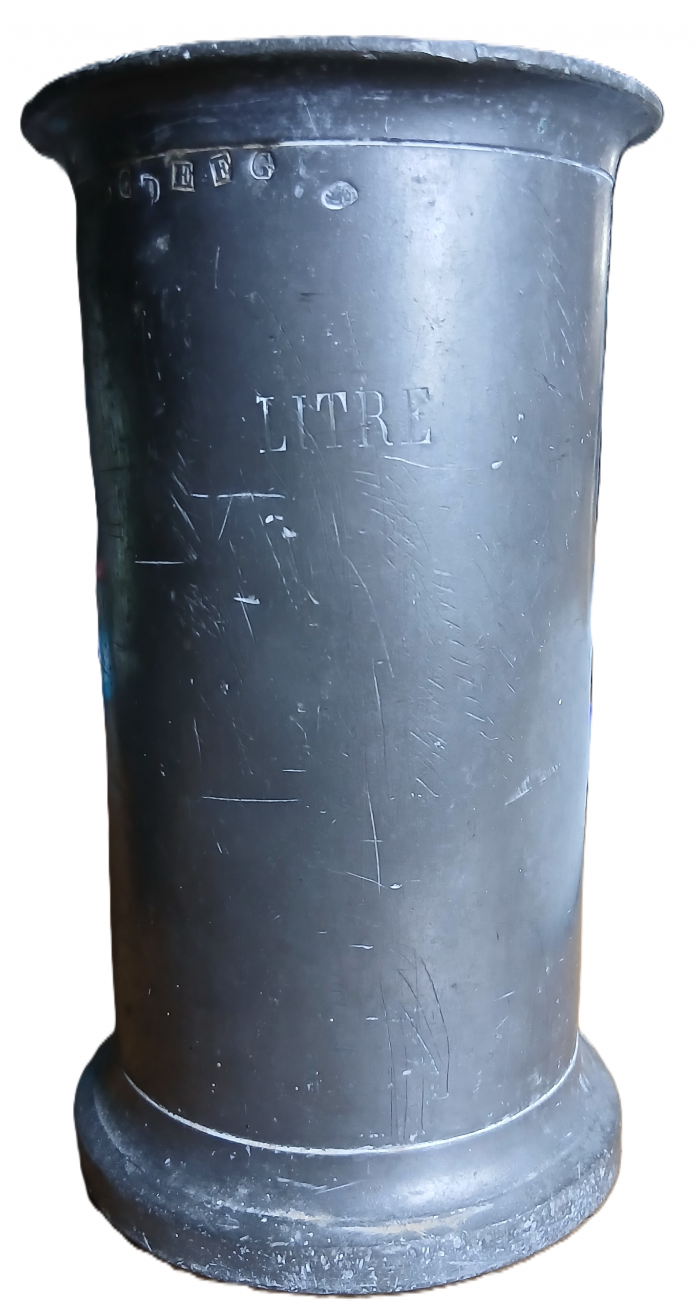 Pichet de taverne du 19ème mesure de 1L en étain – Image 2