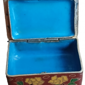 Pilulier en faïence et laiton