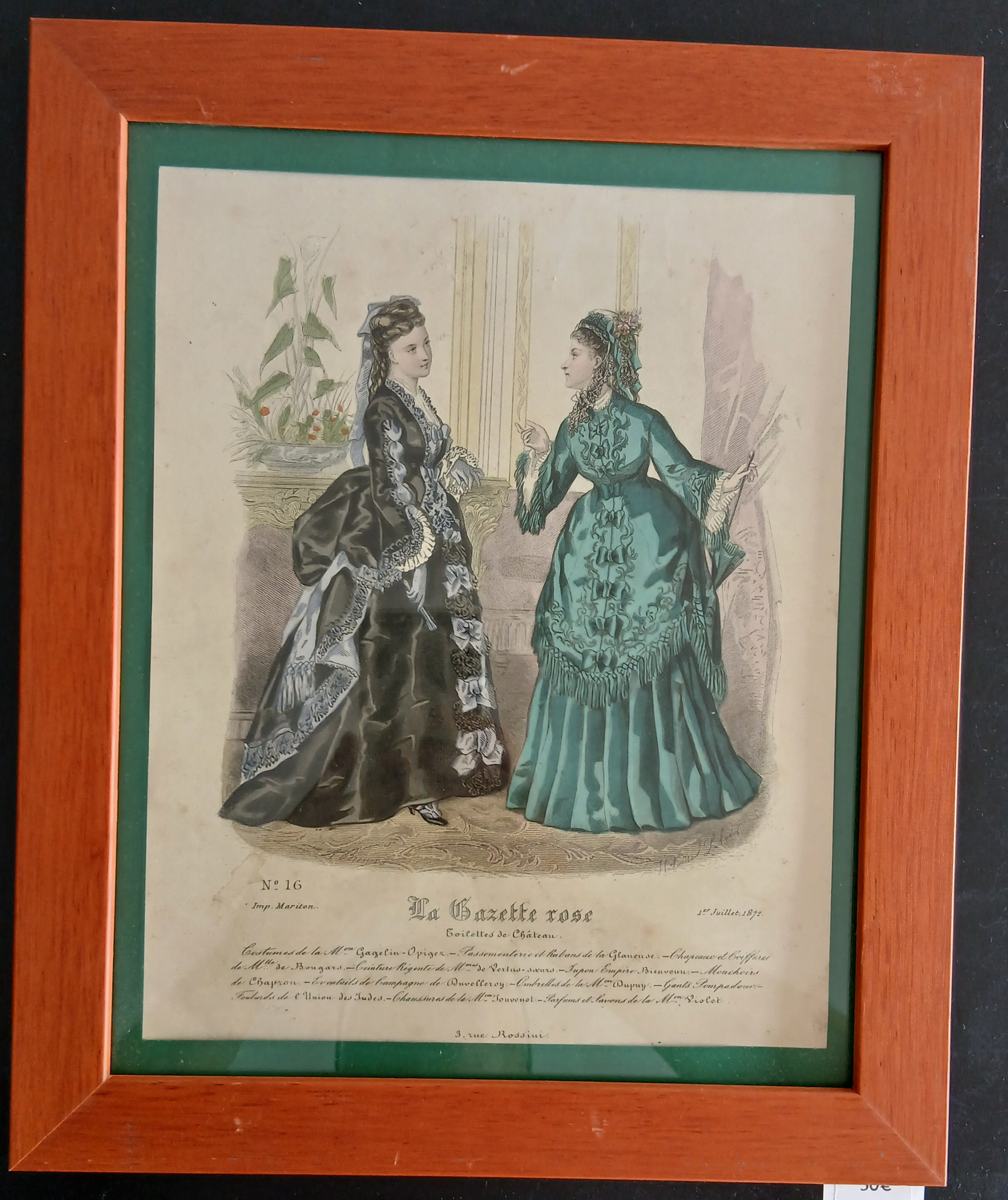 Dessin La Gazette rose "Toilettes de château"