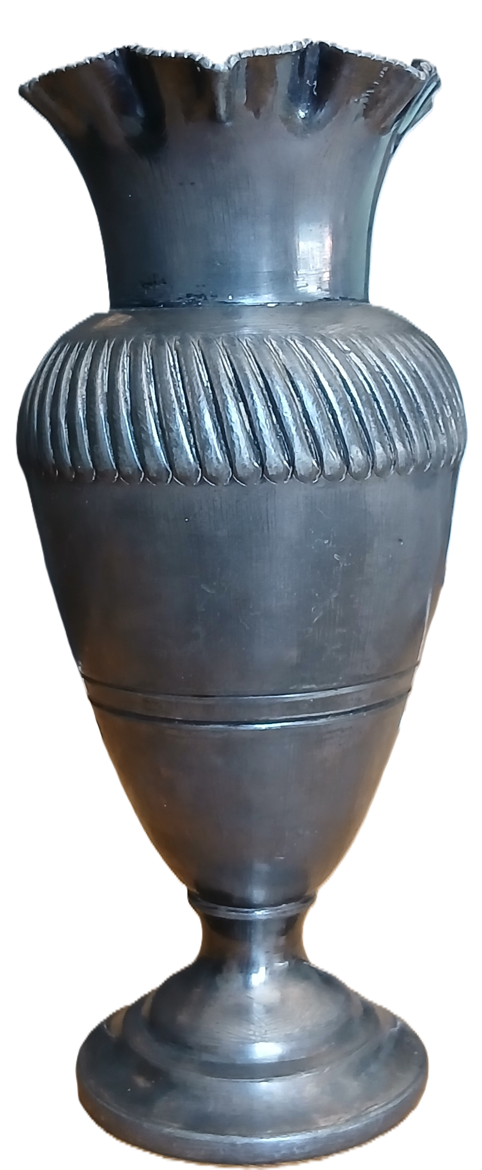 Mini vase urne en métal argenté