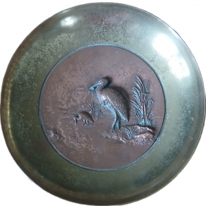 Vide poche ancien en bronze et cuivre