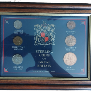 Cadre pièces de monnaie anglaises