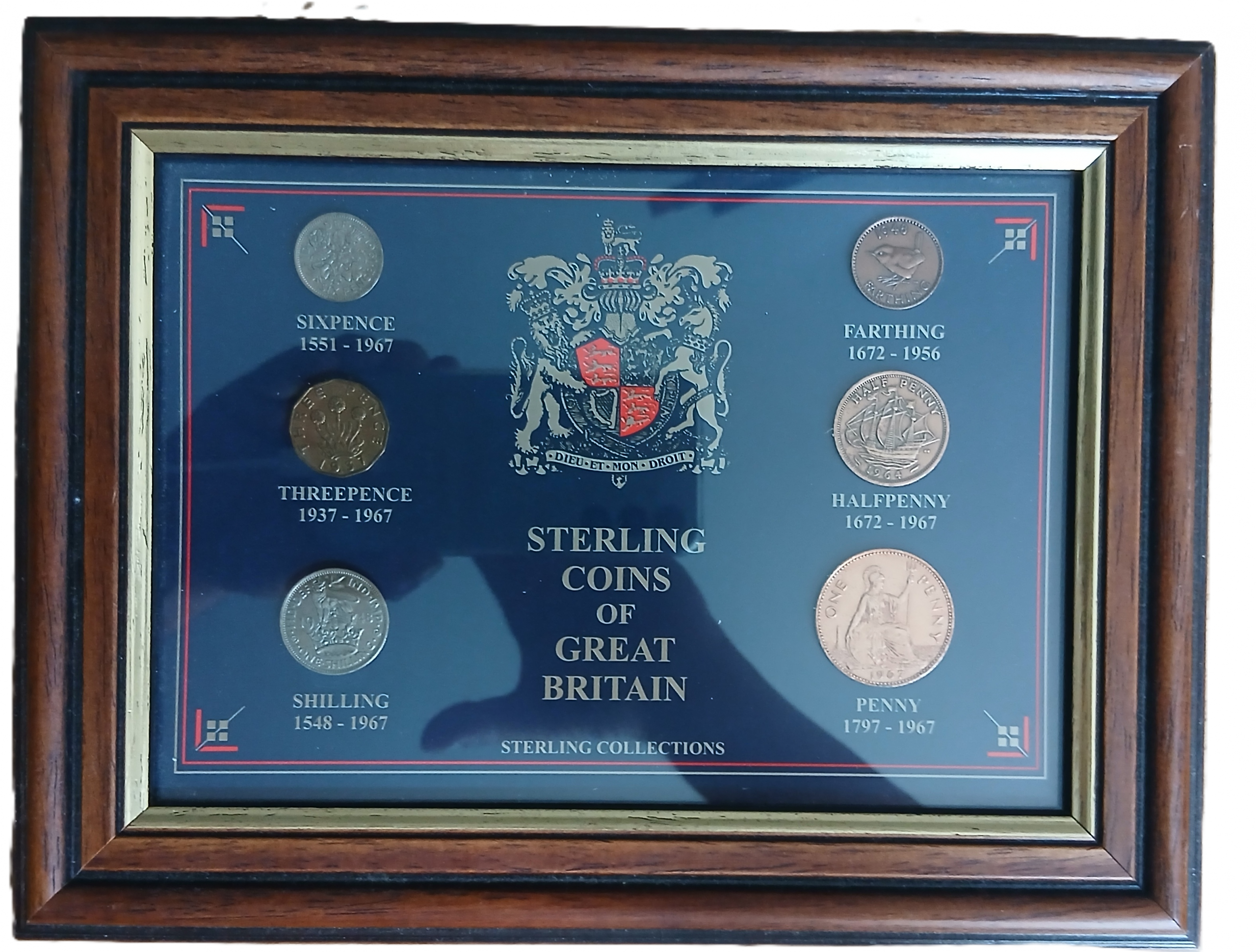 Cadre pièces de monnaie anglaises