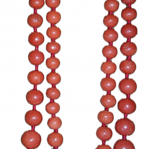 Collier 2 rangs en corail rouge et son fermoir argent