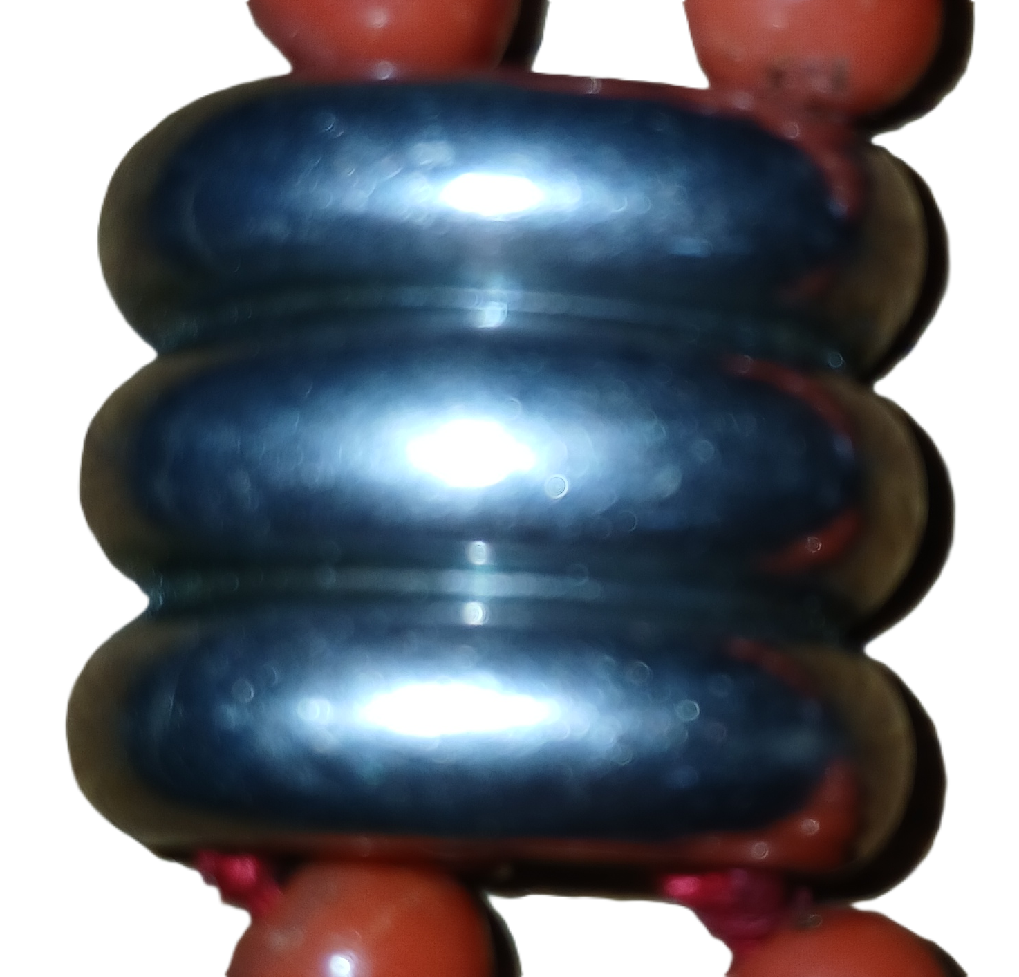 Collier 2 rangs en corail rouge et son fermoir argent – Image 2