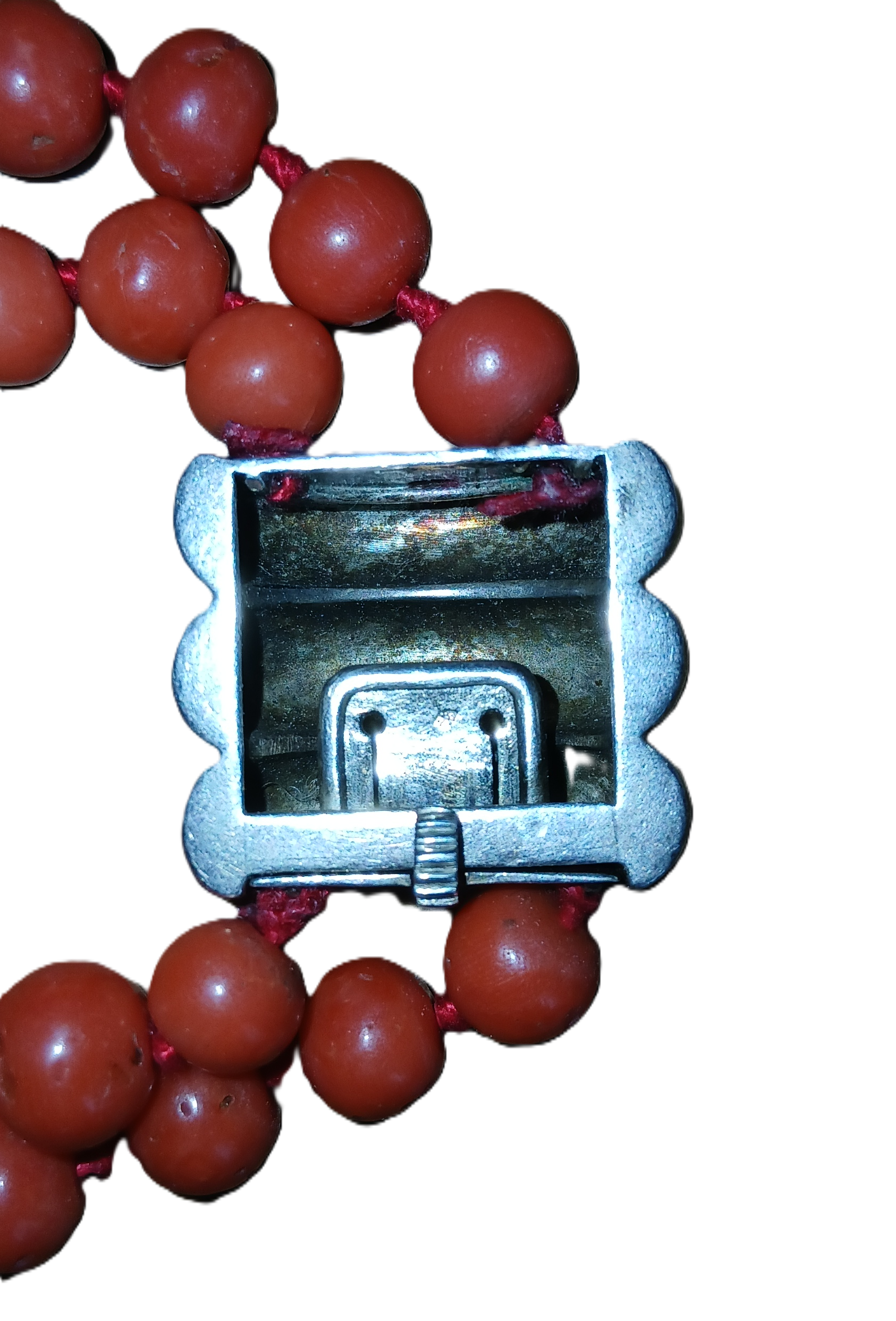 Collier 2 rangs en corail rouge et son fermoir argent – Image 3