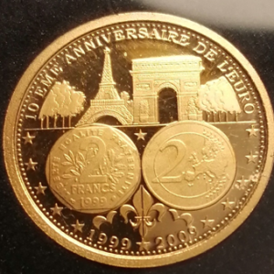 Médaille en or commémorant les 20 ans de l’euro