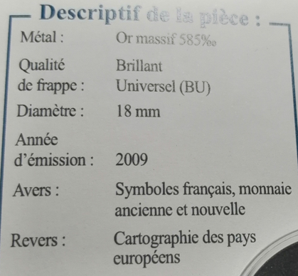 Médaille en or commémorant les 20 ans de l'euro – Image 3