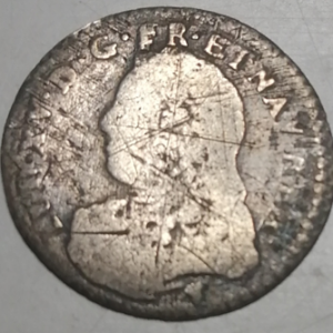 1/20ème d’écu aux branches d’olivier (6 sols) Louis XV 1729 (9 : Rennes)