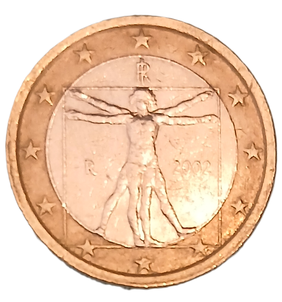 1 euros Italie 2002 erreur de frappe sans signe du graveur