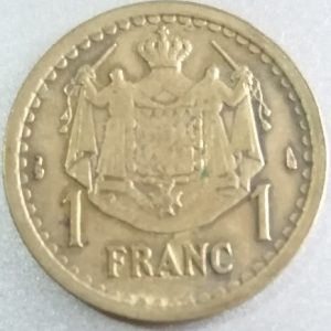 1 franc Monaco Louis II cupro-aluminium (1943)