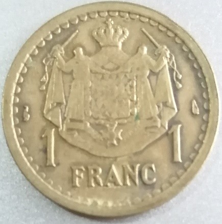1 franc Monaco Louis II cupro-aluminium (1943)