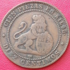 10 centimos Espagne 1870 OM