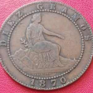 10 centimos Espagne 1870 OM