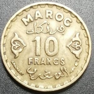10 francs Maroc 1371 / 1952