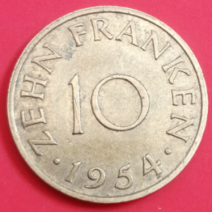 10 franken Allemagne (Saarland) 1954
