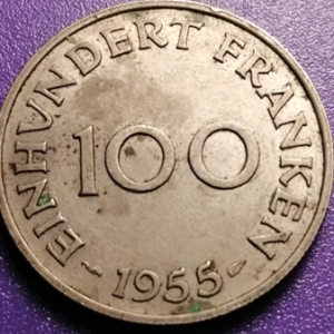 100 franken Allemagne (Saarland) 1955
