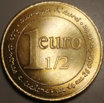 1 euro et 1/2 1996 jeton E. Leclerc