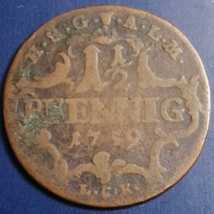 1 Pfennig et 1/2 Royaume de Saxe-Gotha-Altenbourg 1759