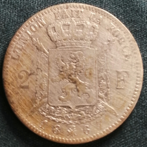 2 francs Belgique 1867