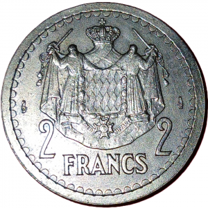 2 francs Monaco Louis II cupro-aluminium (1943) SUP