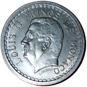 2 francs Monaco Louis II cupro-aluminium (1943) SUP
