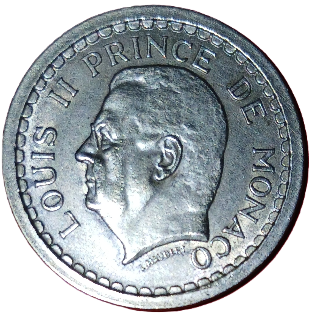 2 francs Monaco Louis II cupro-aluminium (1943) SUP – Image 2