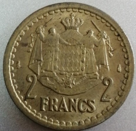 2 francs Monaco Louis II cupro-aluminium 1943