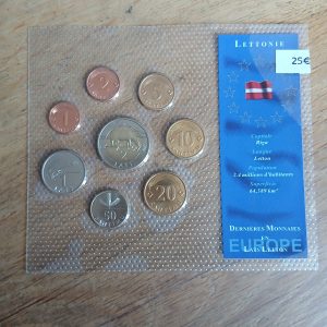 Série Lettonie neuve sous blister 1 Santima à 2 Lati