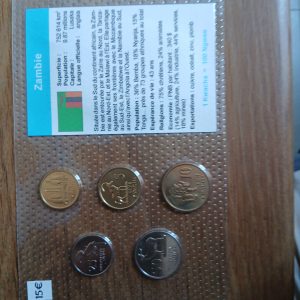 Série Pièces de monnaie Zambie Neuves sous blister