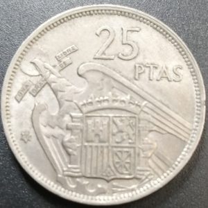 25 pesetas Espagne 1957 (1958)