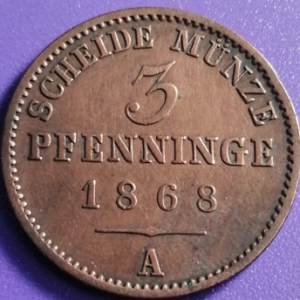 3 Pfennig Prusse 1868 A