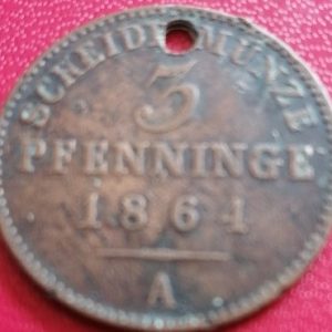 3 Pfennig Prusse 1864 A