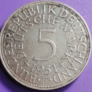 5 Marks Allemagne 1951 F