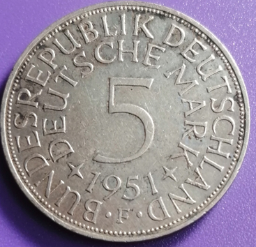 5 Marks Allemagne 1951 F