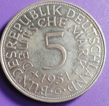 5 Marks Allemagne 1951 G
